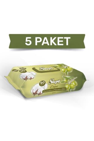 Sleepy Zeytinyağlı Islak Havlu 5x90=450 Yaprak