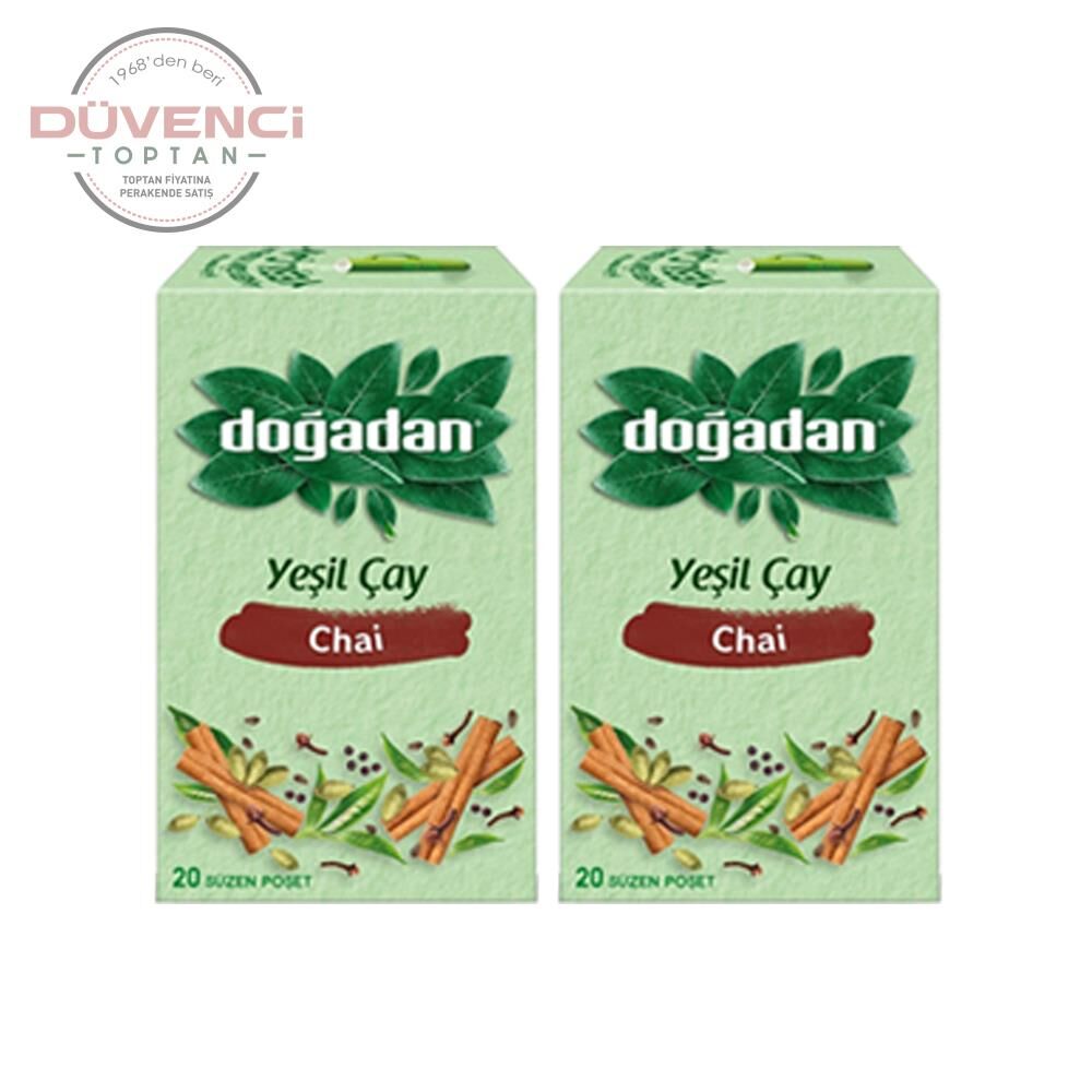 Doğadan Yeşil Çay Chai Poşet Bardak Çay x 2 adet