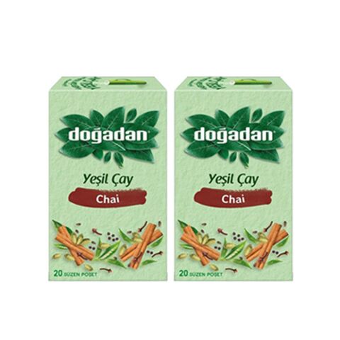 Doğadan Yeşil Çay Chai Poşet Bardak Çay x 2 adet