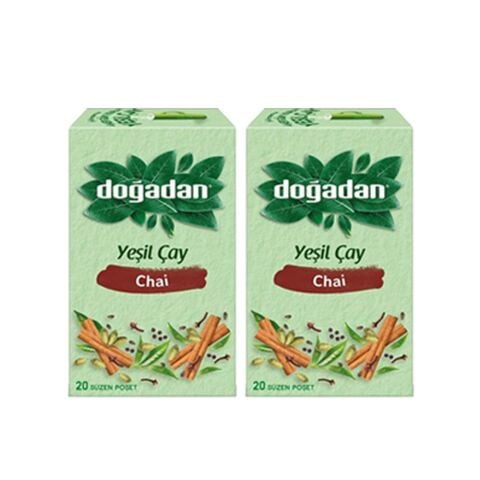 Doğadan Yeşil Çay Chai Poşet Bardak Çay x 2 adet