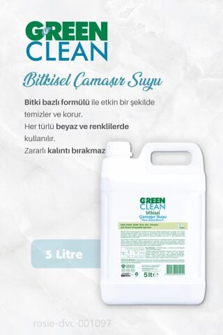Green Clean Çamaşır Suyu 5 lt, B.Makinesi Tableti 30'lu, Makine Tuzu 1.5 kg ve ROSIE