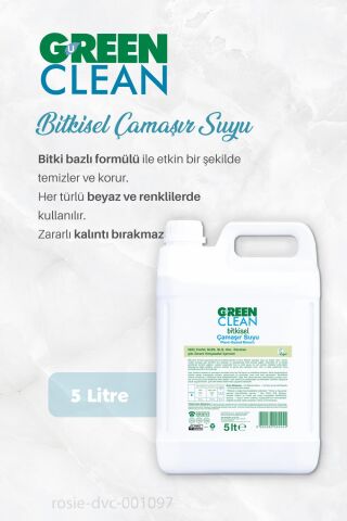 Green Clean Çamaşır Suyu 5 lt, B.Makinesi Tableti 30'lu, Makine Tuzu 1.5 kg ve ROSIE