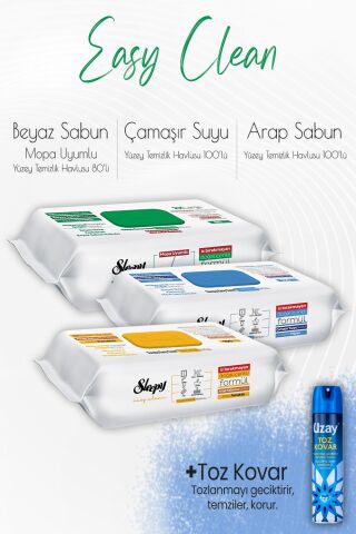 Sleepy Easy Clean Yüzey Temizlik Havlusu Seti ve Toz Kovar