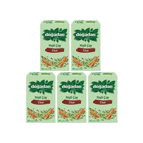 Doğadan Yeşil Çay Chai Poşet Bardak Çay x 5 adet