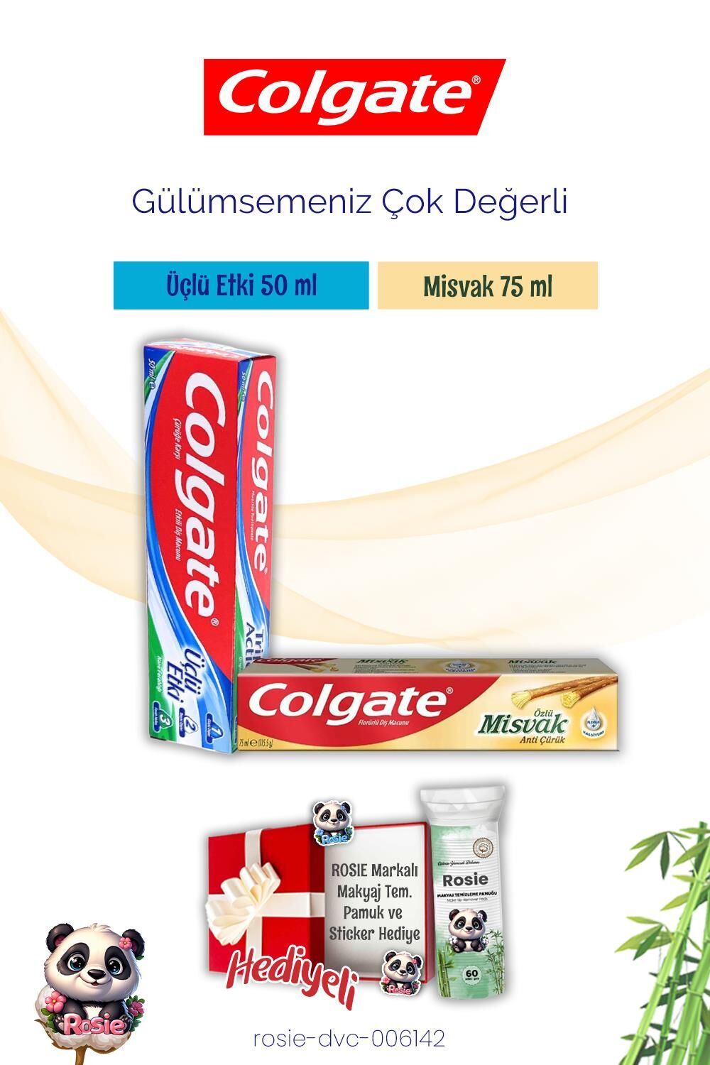 Colgate Diş Macunu Üçlü Etki, Misvak Özlü ve Rosie Pamuk