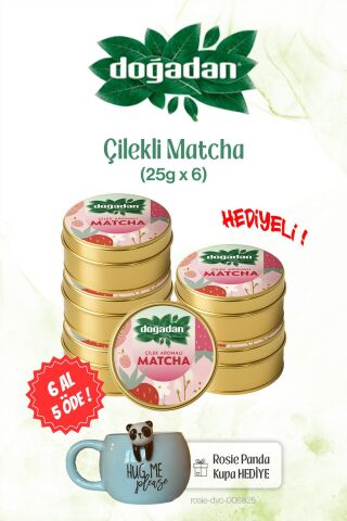 6 AL 5 ÖDE Doğadan Matcha Çilekli 25gr ve Panda Kupa