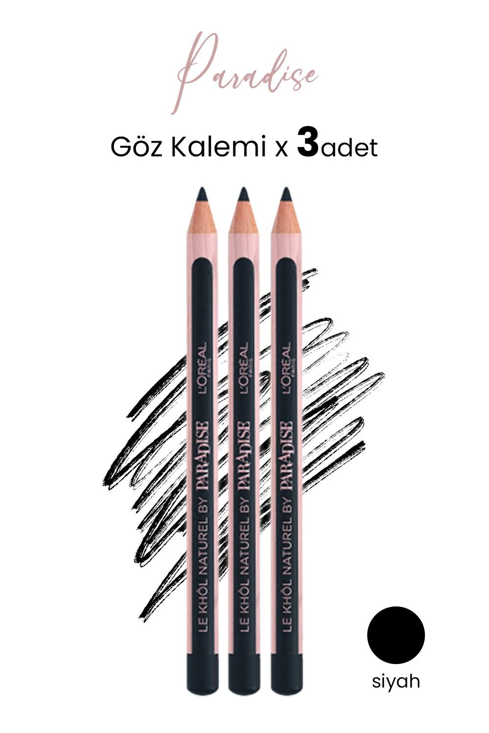 Loreal Paris Paradise Göz Kalemi 101 Midnight Black x 3 Adet