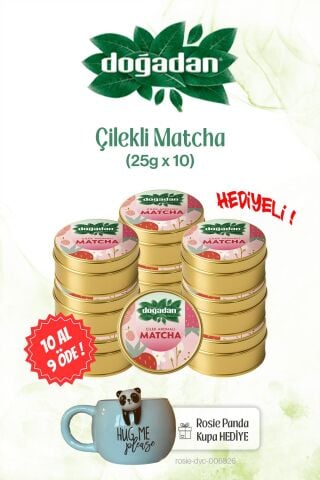 10 AL 9 ÖDE Doğadan Matcha Çilekli 25gr ve Panda Kupa