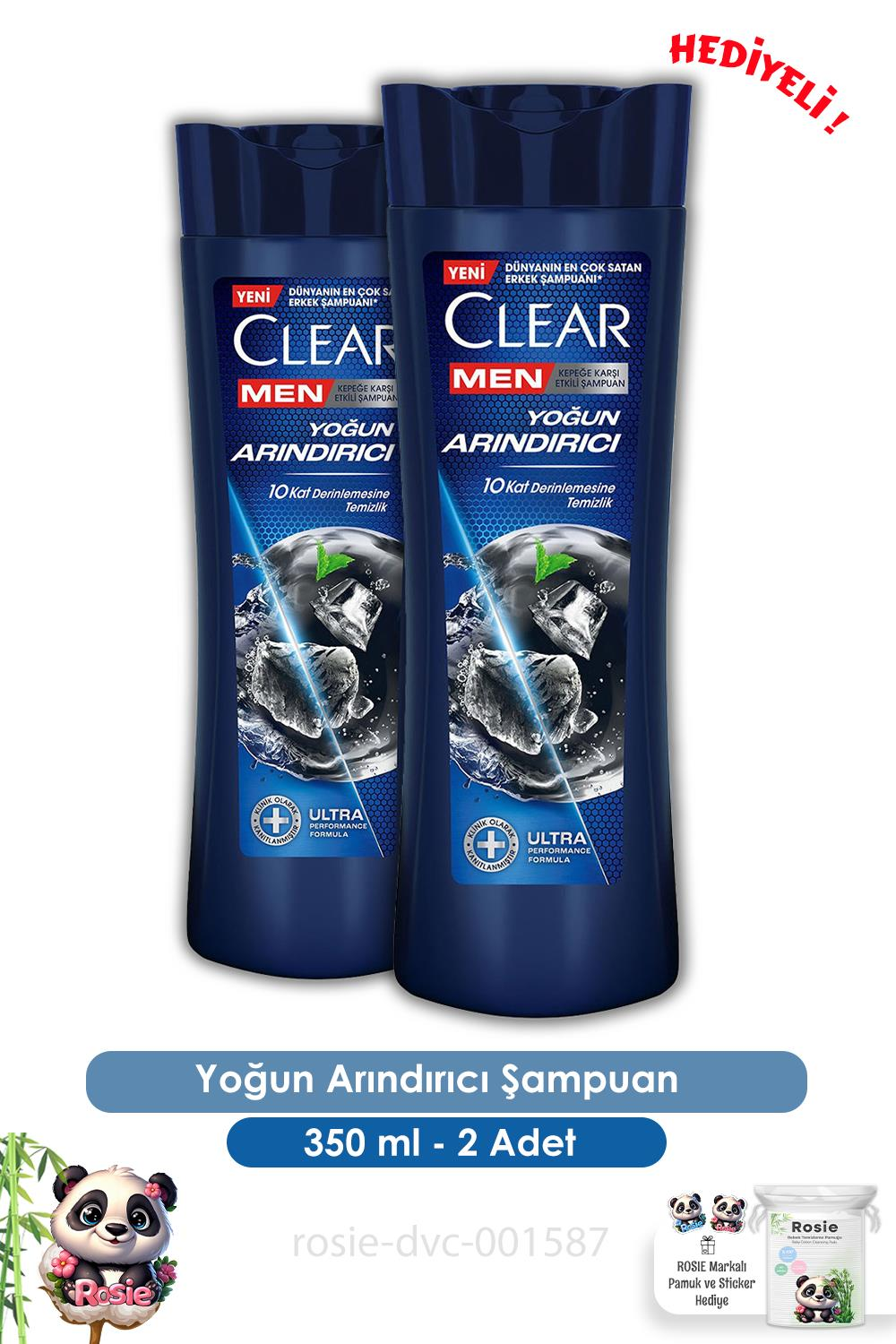 Clear Men 2'li Yoğun Arındırıcı Kepeğe Karşı Şampuan 350 ml ve ROSIE