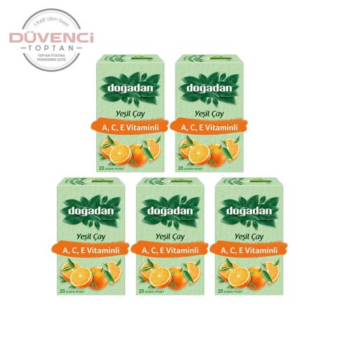 Doğadan Yeşil Çay A,C,E Vitaminli x 5 Adet