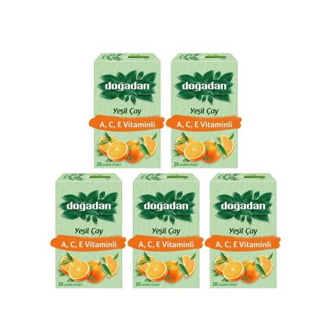 Doğadan Yeşil Çay A,C,E Vitaminli x 5 Adet