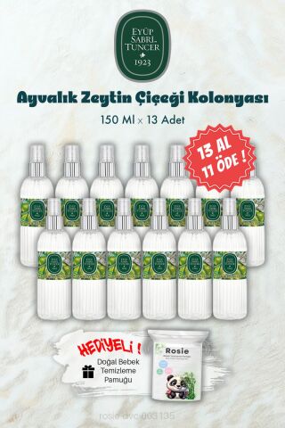 150 ML 13 AL 11 ÖDE Ayvalık Zeytin Çiçeği Kolonyası ve ROSIE Hediye