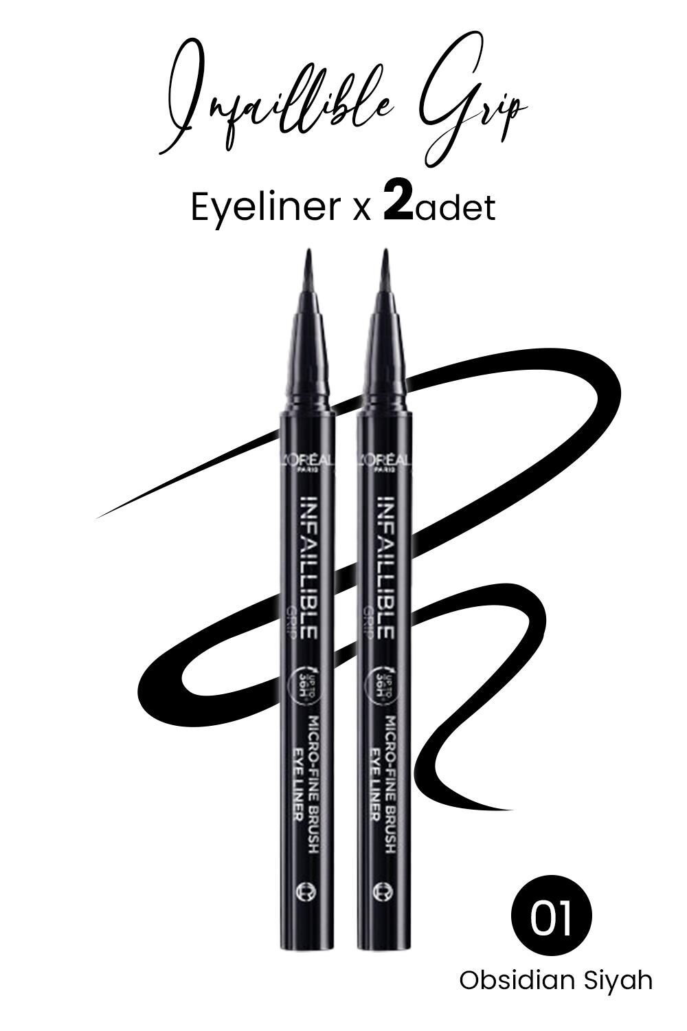 Loreal Paris Infaillible Grip Eyeliner 01 Obsidian - Siyah x 2 Adet