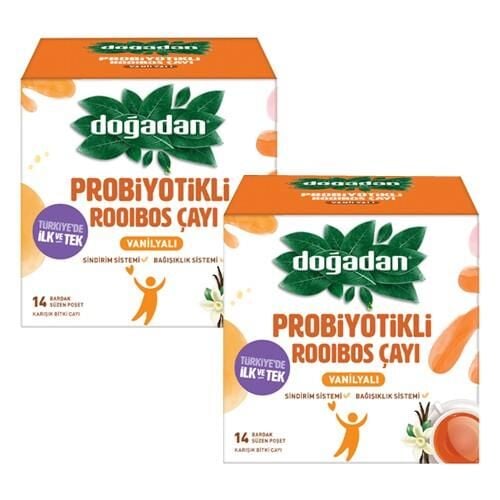 Doğadan Probiyotikli Roobios Vanilya Bardak Poşet Çay 14' lü x 2 Adet