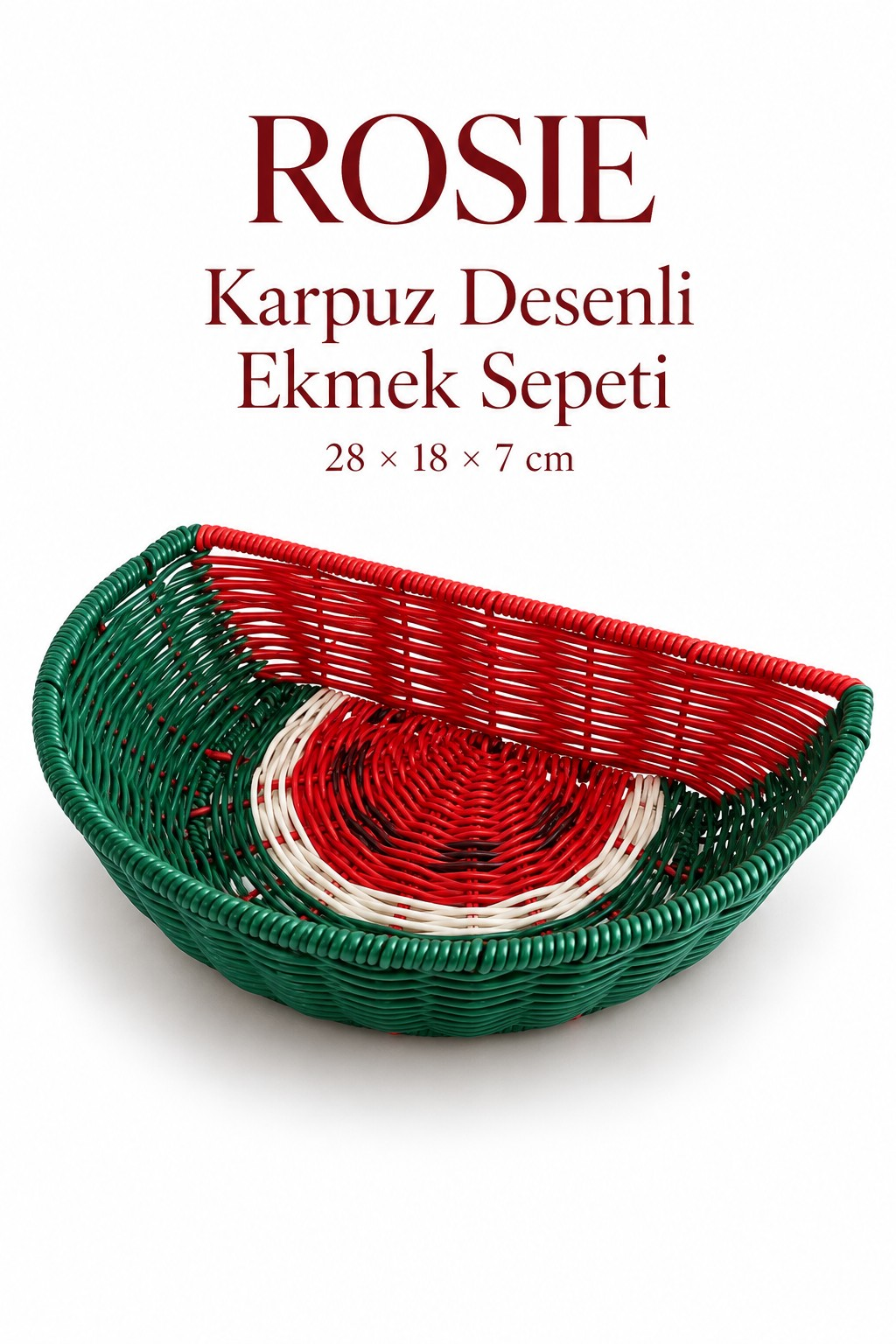 ROSIE Karpuz Desenli Ekmek Sepeti 28 × 18 cm