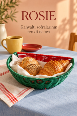 ROSIE Karpuz Desenli Ekmek Sepeti 28 × 18 cm