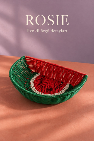 ROSIE Karpuz Desenli Ekmek Sepeti 28 × 18 cm