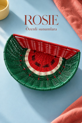 ROSIE Karpuz Desenli Ekmek Sepeti 28 × 18 cm