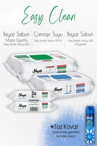 Sleepy Easy Clean Yüzey Temizlik Havlusu Seti 5 ve Toz Kovar