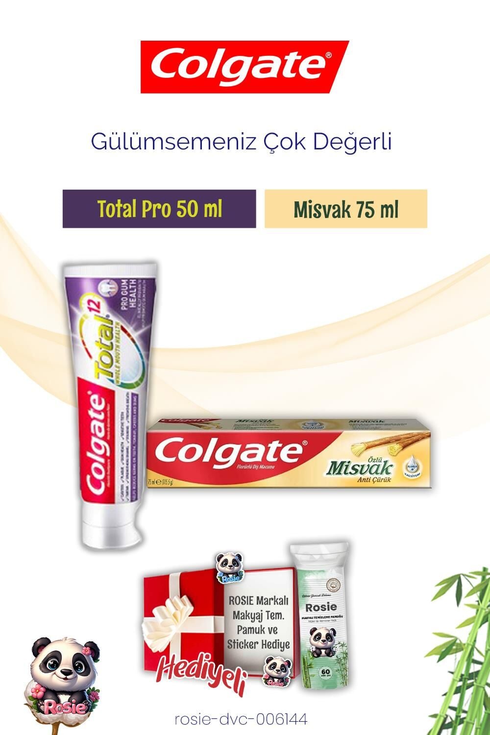 Colgate Diş Macunu Total Pro ve Misvak, Rosie Hediyel