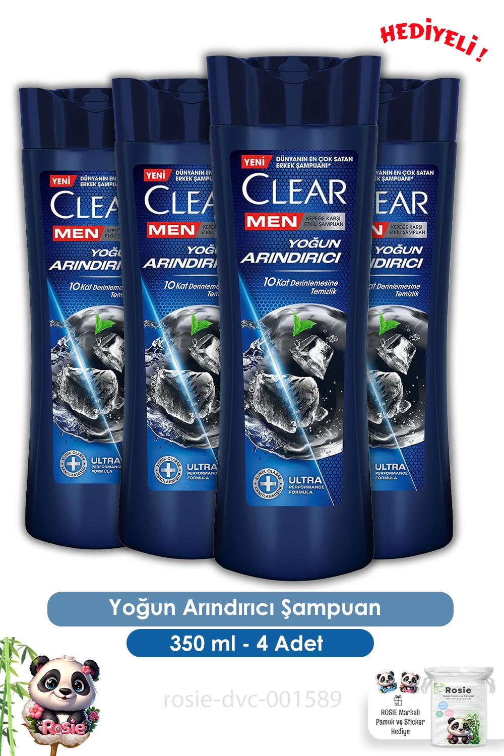 Clear Men 4'lü Yoğun Arındırıcı Kepeğe Karşı Şampuan 350 ml ve ROSIE