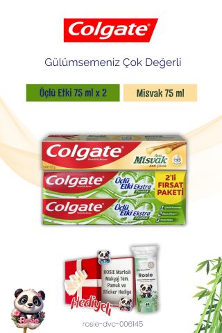 Colgate Diş Macunu Misvak ve 2'li Üçlü Etki, Rosie Hediye