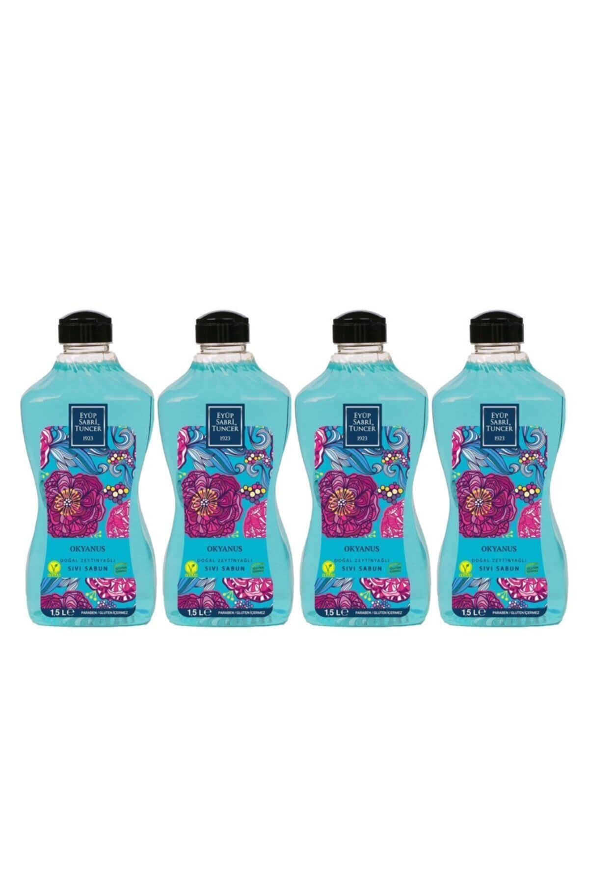 Eyüp Sabri Tuncer Doğal Zeytinyağlı Sıvı Sabun Okyanus 1500 ML Pet Şişe x 4