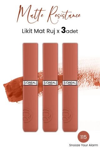 Loreal Paris Infaillible Matte Resistance Likit Mat Ruj - 115 Snooze Your Alarm x 3 Adet