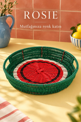 ROSIE Karpuz Desenli Yuvarlak Servis Tepsisi 32 cm