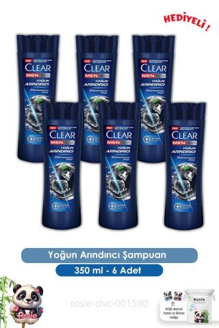 Clear Men  6'lı Yoğun Arındırıcı Kepeğe Karşı Şampuan 350 ml ve ROSIE