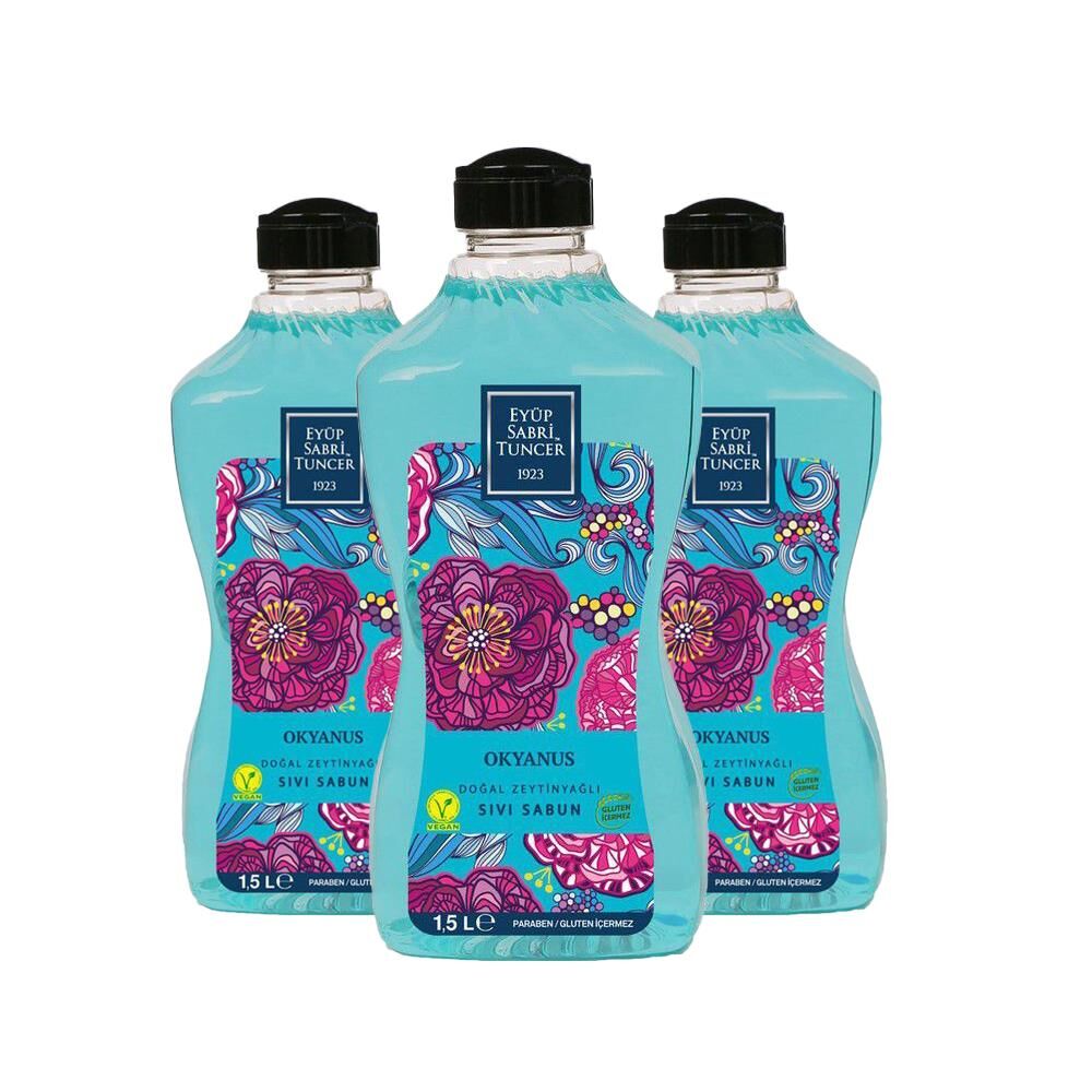 Eyüp Sabri Tuncer Doğal Zeytinyağlı Sıvı Sabun Okyanus 1500 ML x 3