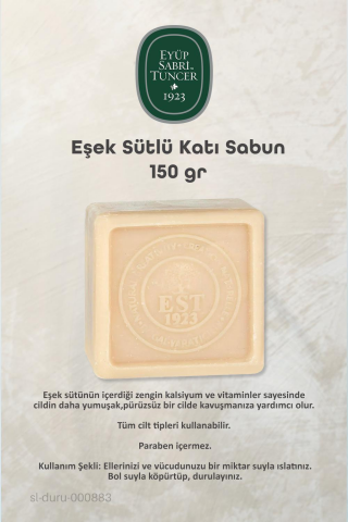 3 Adet Eyüp Sabri Tuncer Eşek Sütlü Katı Sabun 150 gr ve %100 Doğal ROSIE Pamuk