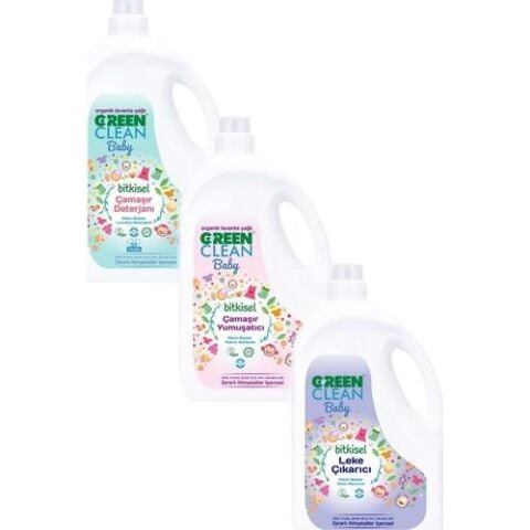 Green Clean Baby Çamaşır Deterjanı, Yumuşatıcısı ve Leke Çıkarıcı 2750 ml