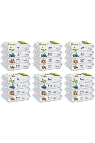 Pure Baby Wipes Islak Havlu Mendil 50 Yaprak 24 Lü Set (1200 YAPRAK) (MEYVELİ)