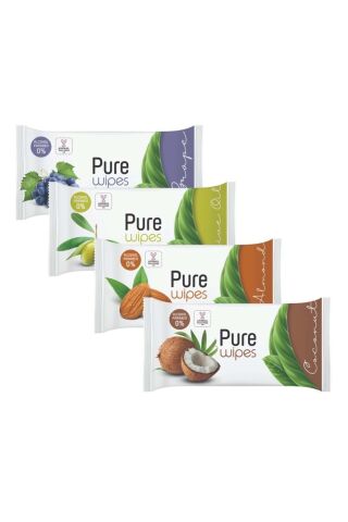 Pure Baby Wipes Islak Havlu Mendil 50 Yaprak 24 Lü Set (1200 YAPRAK) (MEYVELİ)