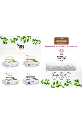 Pure Baby Wipes Islak Havlu Mendil 50 Yaprak 24 Lü Set (1200 YAPRAK) (MEYVELİ)