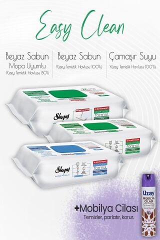 Sleepy Easy Clean Yüzey Temizlik Havlusu Seti 3 ve Mobilya Cilası Lavanta