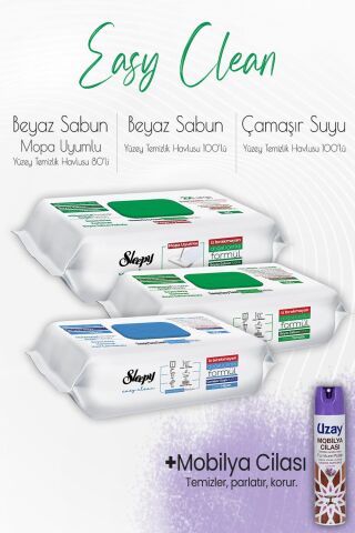 Sleepy Easy Clean Yüzey Temizlik Havlusu Seti 3 ve Mobilya Cilası Lavanta