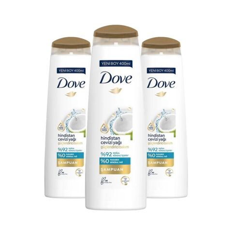 Dove Saç Bakım Şampuanı Hindistan Cevizi Yağı x 3