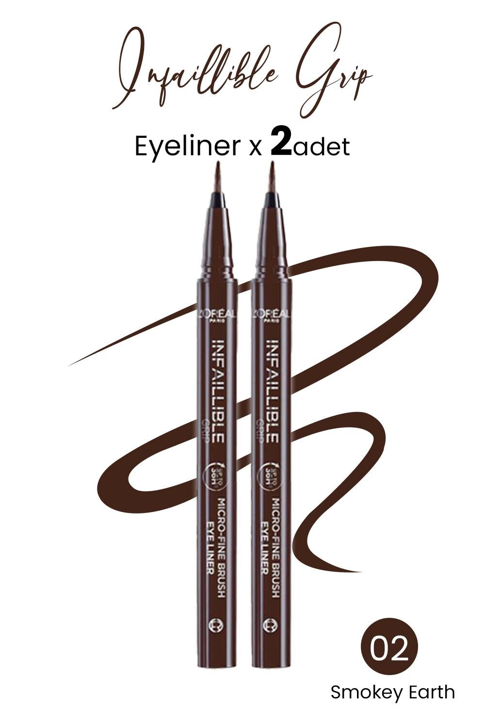 Loreal Paris Infaillible Grip Eyeliner 02 Smokey Earth x 2 Adet