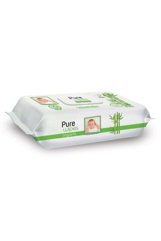Pure Baby Wipes Islak Havlu Mendil 60 Yaprak Organic Bambu (3 Lü Pk) 180 Yaprak