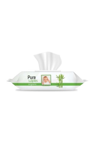 Pure Baby Wipes Islak Havlu Mendil 60 Yaprak Organic Bambu (3 Lü Pk) 180 Yaprak
