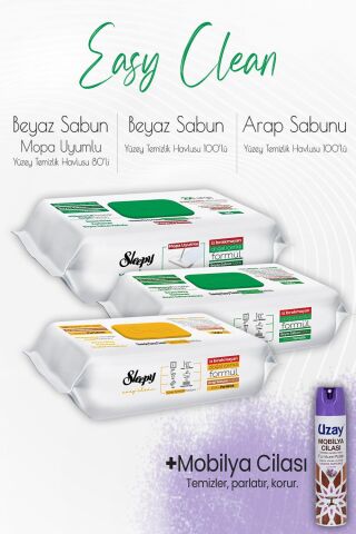 Sleepy Easy Clean Yüzey Temizlik Havlusu Seti 4 ve Mobilya Cilası Lavanta