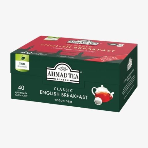 7 adet 40'lı Klasik English Breakfast Demlik Poşet Çay 80 g ve Rakun Kupa HEDİYE
