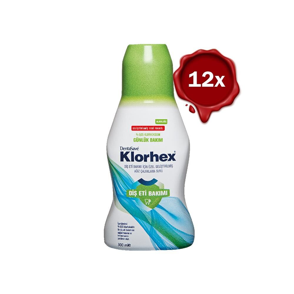 Dentasave Klorhex Günlük Bakım Ağız Çalkalama Suyu 300 ml x 12