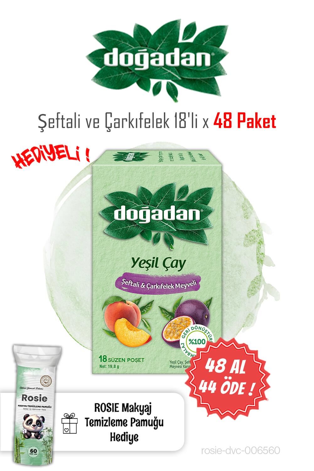 Doğadan 48 AL 44 ÖDE 18'li Şeftali ve Çarkıfelek, ROSIE hediyeli