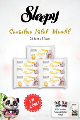Sleepy Sensitive 25'li 7 AL 6 ÖDE Islak Havlu ve ROSIE