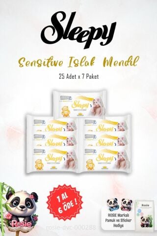 Sleepy Sensitive 25'li 7 AL 6 ÖDE Islak Havlu ve ROSIE