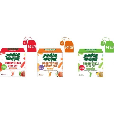 Doğadan Probiyotikli Çaylar Siyah Çay, Açai Ananaslı Ve Vanilyalı Rooibos Çayı (3 Adet)