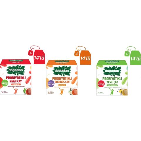 Doğadan Probiyotikli Çaylar Siyah Çay, Açai Ananaslı Ve Vanilyalı Rooibos Çayı (3 Adet)